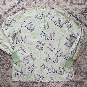 UA Scrubs Dental Green Scrub Jacket Medium Button-Front Long Sleeves Pockets